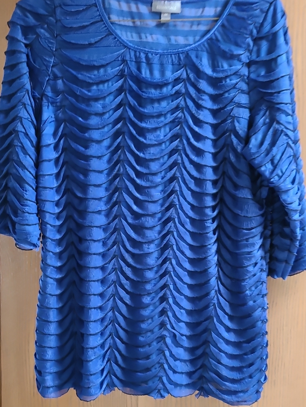 Essentials Royal Blue Ruffle Textured Blouse